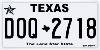 TX license plate DOQ2718