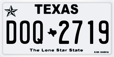 TX license plate DOQ2719