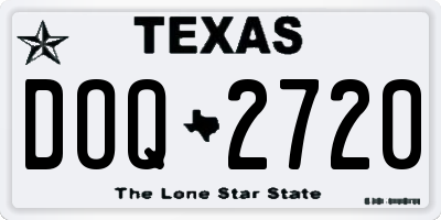 TX license plate DOQ2720