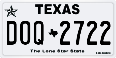 TX license plate DOQ2722