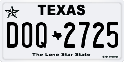 TX license plate DOQ2725