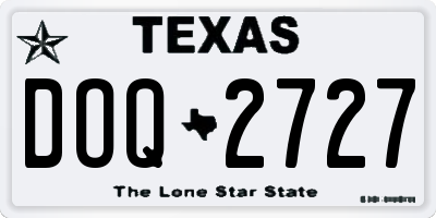 TX license plate DOQ2727