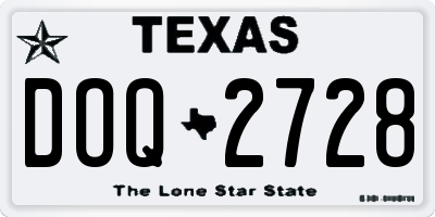 TX license plate DOQ2728