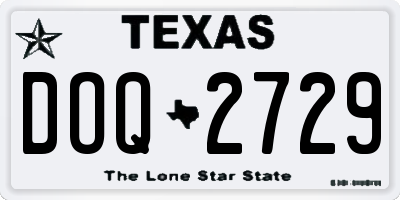 TX license plate DOQ2729