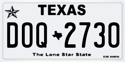 TX license plate DOQ2730