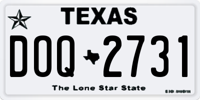 TX license plate DOQ2731