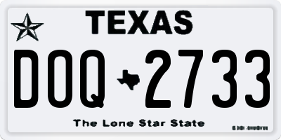 TX license plate DOQ2733
