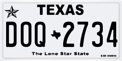 TX license plate DOQ2734