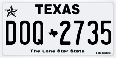 TX license plate DOQ2735