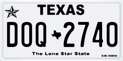 TX license plate DOQ2740