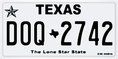 TX license plate DOQ2742
