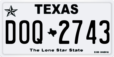 TX license plate DOQ2743