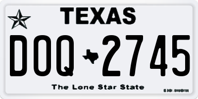 TX license plate DOQ2745
