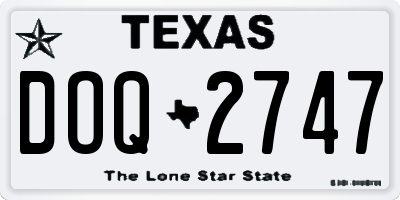 TX license plate DOQ2747