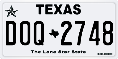TX license plate DOQ2748