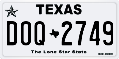 TX license plate DOQ2749