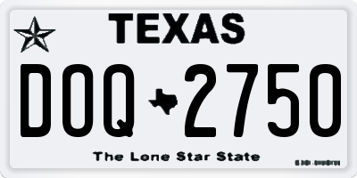 TX license plate DOQ2750