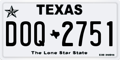 TX license plate DOQ2751