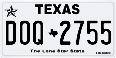 TX license plate DOQ2755