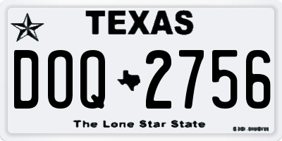 TX license plate DOQ2756