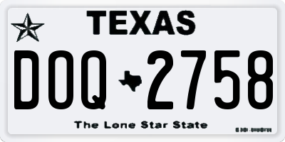 TX license plate DOQ2758