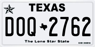 TX license plate DOQ2762