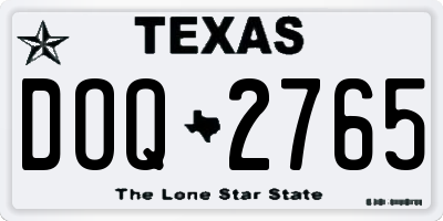 TX license plate DOQ2765