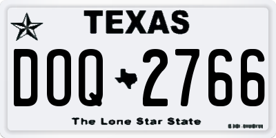 TX license plate DOQ2766