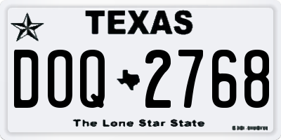 TX license plate DOQ2768