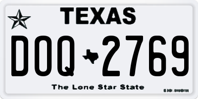TX license plate DOQ2769