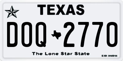 TX license plate DOQ2770