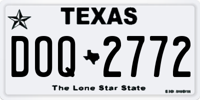 TX license plate DOQ2772