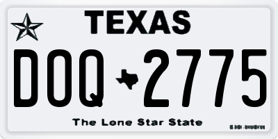 TX license plate DOQ2775