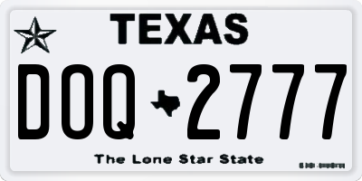 TX license plate DOQ2777