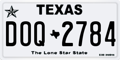 TX license plate DOQ2784