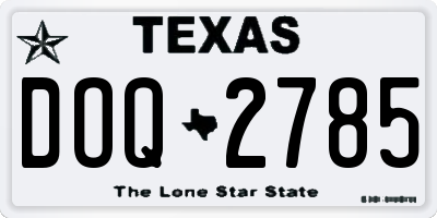 TX license plate DOQ2785