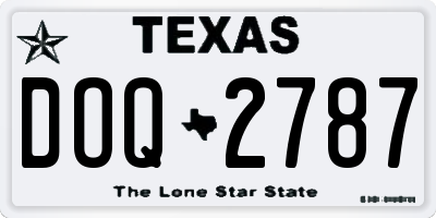 TX license plate DOQ2787