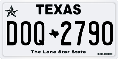 TX license plate DOQ2790