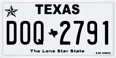 TX license plate DOQ2791