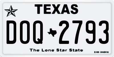 TX license plate DOQ2793