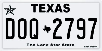 TX license plate DOQ2797