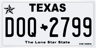 TX license plate DOQ2799
