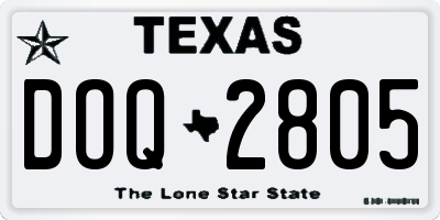 TX license plate DOQ2805