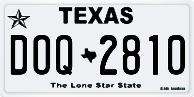 TX license plate DOQ2810