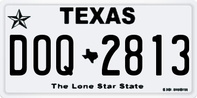 TX license plate DOQ2813