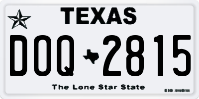 TX license plate DOQ2815