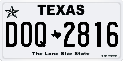 TX license plate DOQ2816