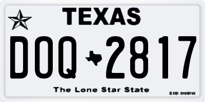 TX license plate DOQ2817