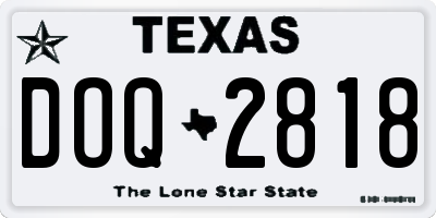TX license plate DOQ2818