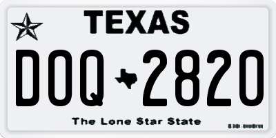 TX license plate DOQ2820